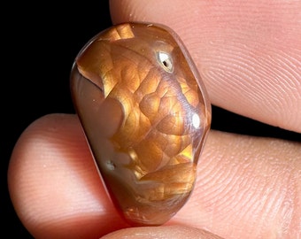 Fire Agate.! Natural Fire Agate Raw Cabochon - Mexican Fire Agate Crystal - Healing Crystal - Jewelry Making - Rare Fire Agate Raw Cabochon