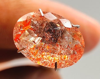 High Quality ~ Confetti Sunstone - High Grade Sunstone - Sparkling Rainbow Sunstone Faceted -With Copper Inclusions, Africa,Tanzania