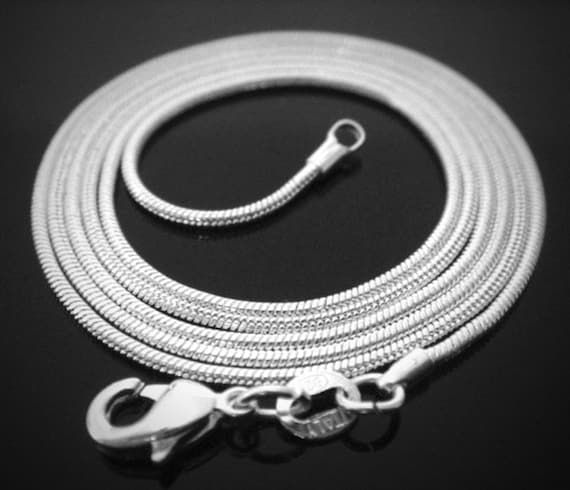 Silver Chain - 925 Sterling Silver Snake Chain, 2mm , 16 '' 18