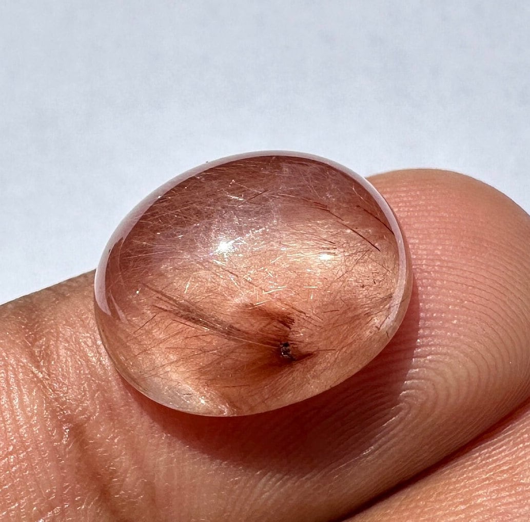 Lot De 4 Pierres Précieuses Quartz Rutile Rouge Naturel - Cabochon Ovale/piriforme - 50 Carats Total - Inde
