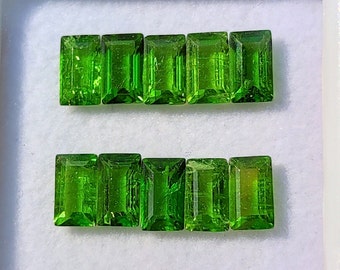 5×3MM.! Chrome Tourmaline baguette - Natural High quality Chrome Tourmaline - Faceted - Jewelry making - Rare Chrome Tourmaline