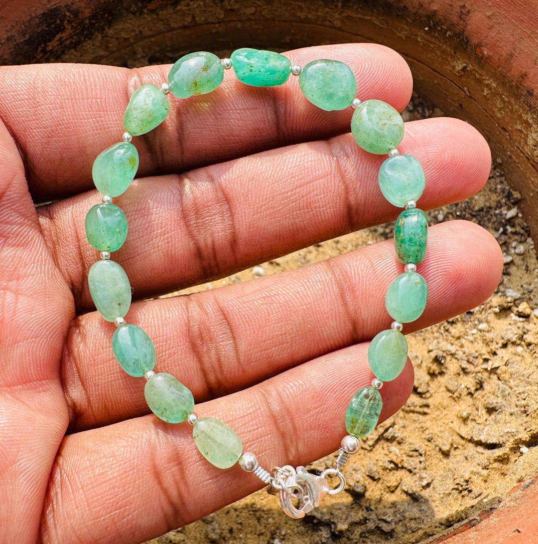 Emerald.! Bracelet Zambian Emerald - Gift Jewelry - Emerald Stone ...
