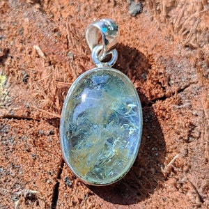 AQUAMARINE Pendant - Natural Aquamarine Silver Pendant - Handmade Jewelry - Natural Aquamarine Pendant - Sterling silver , Healing Crystal