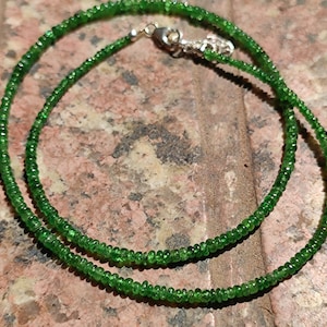 TSAVORITE GARNET Necklace - natural smooth tsavorite beads necklace , wholesale natural rare tsavorite garnet beads necklace jewellery