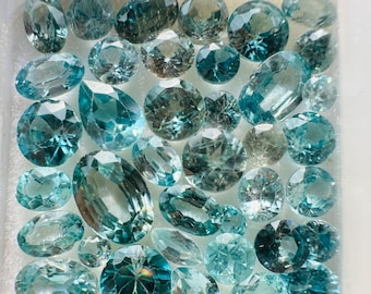 Blue Zircon.! Natural Zircon faceted - Natural Cambodia Blue Zircon Stone - Gem Box - Jewelry Making - High Quality - Blue Zircon Faceted