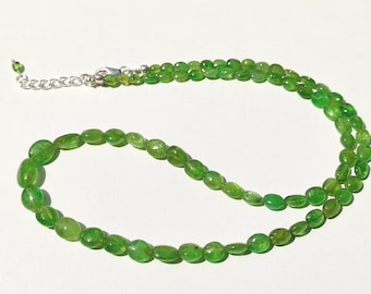 Beautiful ~ Top Quality Tsavorite garnet necklace - Natural Green Garnet - High Quality Tsavorite garnet - Smooth Tumble Necklace