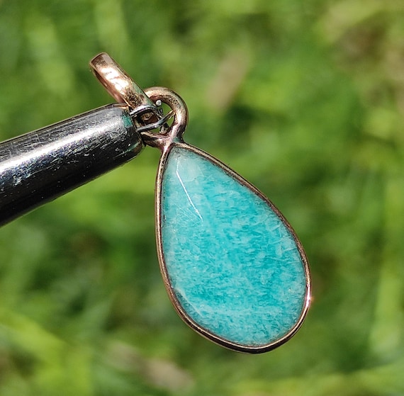 Amazonite Pendant - Green Amazonite Crystal - Healing Jewelry