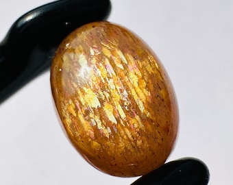 Rainbow.! Lattice Sunstone Cabochon - Amazing Rainbow Lattice Sunstone - Jewelry making - Rainbow flakes - Healing Crystal - Sunstone