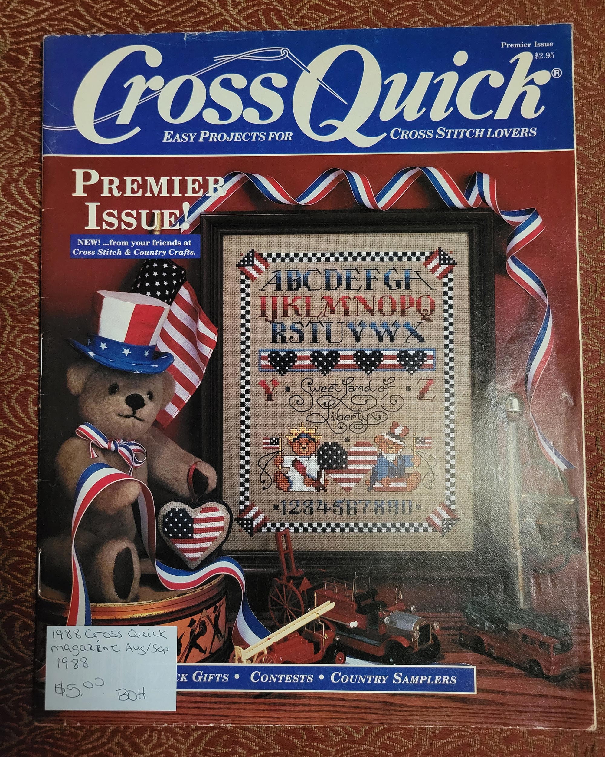 Cross stitch magazine vintage Cross Quick Cross Country Cross Stitcher 1988  2002 – Prices $US, includes shipping US, *Canada