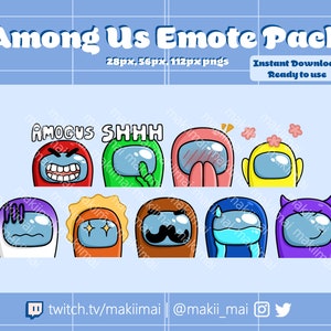 Twitch/Discord Among Us Emote Pack of 9 | Sus, Imposter