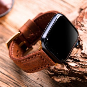 Personalized Gift, Apple Watch Band, Brown, Engraved iWatch Strap, Ultra, 2, SE, 42mm, 44mm, 45mm, 49mm, 38mm, 40mm, 41mm