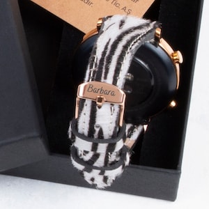 Samsung Galaxy Watch Band, Furry Leopard Strap, Galaxy Watch 6, 5, 4, Pro, Classic, Active, 41mm, 42mm, 44mm, 45mm, 46mm, Personalized Gift