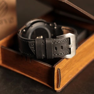 Black Samsung Watch Band, Personalized Gift, Galaxy Watch 7, 6, 5, 4, Pro, Active, Gear, Frontier, Strap Band, 20mm, 22mm, 24mm