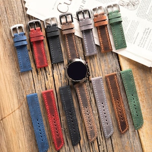 Samsung Galaxy Watch Band, Galaxy Watch Strap, Cuero, Watch 6, Watch 4, Watch 5, Pro, 40mm, 42mm, 43, 44mm, 45mm, 46mm, 47mm