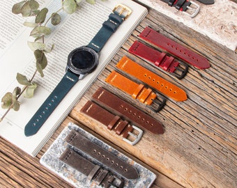 Leather Strap Compatible With Garmin Watches, Fenix 8 7 6 5 / Epix, Venu, Forerunner, Vivomove, Quick fit, 20mm, 22mm, 26mm