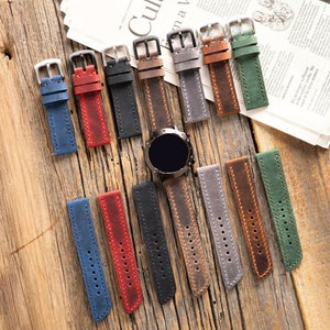 Personalized Samsung Galaxy Watch Band, Galaxy Watch Strap, 47mm, 46mm, 44mm, 45mm, 40mm, Watch 4, 5, 6, Pro, Classic, Leather Watch Strap