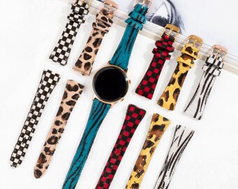 Womens Slim Leather Band, Compatible with Galaxy Watch 8 7 6 5 4 40mm 42mm 44mm Watch Strap