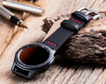 Premium Leather Watch Band, Compatible with Galaxy Watch 8 7 6 5 Ultra Classic 44mm 45mm 46mm