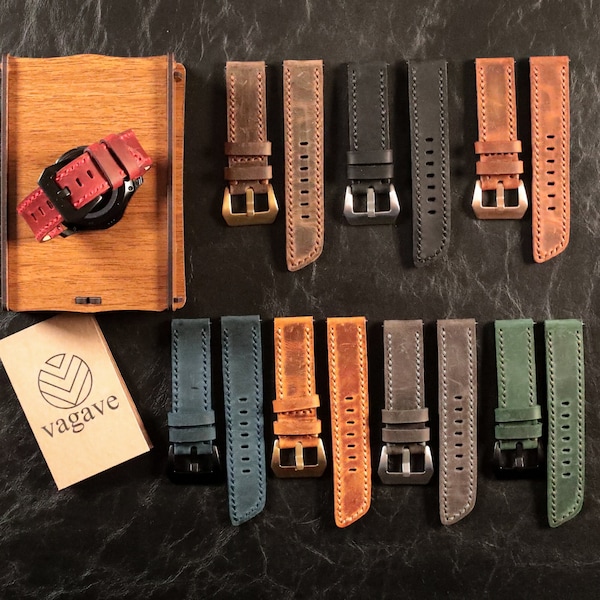 Panerai Watch Band, Luminor Base Logo, Luminor Marina PVD, Luminor Marina, Panerai Leather Strap, 18mm, 20mm, 22mm, Personalized