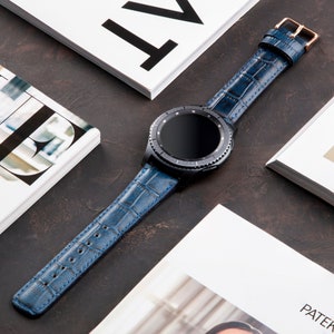 Band For Garmin, Blue, Fenix, Vivoactive, Forerunner, Instinct, Venu, Approach, Tactix, Descent, Marq, Quatix, Custom Leather, Personalized