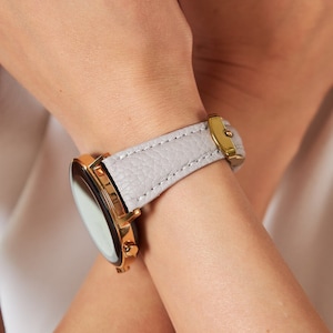 Google Pixel Watch Band, Pixel Watch 3, 2, 1, 45mm, for Women, Leather Google Pixel Strap, for Girlfriend Mother Wife, Thin Replacement