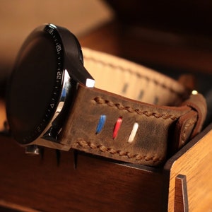 Brown Samsung Watch Band, Personalized Gift, Galaxy Watch All Series, 4, 5, 6, Pro, Classic 46mm 42mm 44mm 45mm 41mm 40mm Handmade