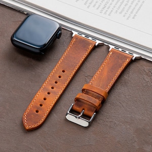 Genuine Leather Apple Watch Strap, Valentine&#39;s Day Gift, Ultra, 2, Watch 10, 46mm, 40mm, 41mm, 42mm, 44mm, 45mm, 49mm, Anniversary Gift