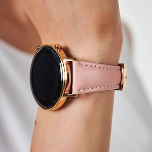 Pink Garmin Watch Strap for Women, Lily 2, 20mm, 22mm, Genuine Leather Garmin Watch Strap, Black Watch Strap, Venu, Vivoactive, Forerunner