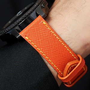Orange Garmin Watch Band, Quick Fit, Fenix, Epix, Pro, 18mm, 20mm, 22mm, Garmin Forerunner 745, 645, Venu 2 Sq, Vivoactive