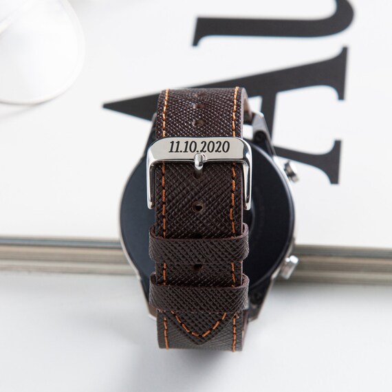 Cinturino In Pelle Retrò Per Mi Band 7 – Marrone Con Dettagli In Metallo Oro - 3