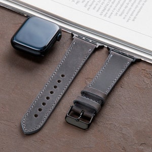 Apple Watch Band, Grau, Apple Watch Armband, Ultra, 38mm, 40mm, 41mm, 42mm, 44mm, 45mm, 49mm, Apple Watch Ultra, echtes, personalisiertes Geschenk
