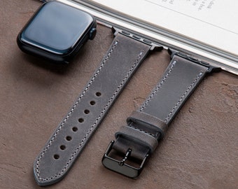 レザーウォッチストラップ、Apple Watch対応、カスタム刻印バンド、シリーズ11、10、Ultra 2に対応、49 mm、46 mm、45 mm、44 mm、42 mm、41 mm、40 mm、38 mm