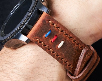 Elegant Leather Watch Band, Compatible With Galaxy Watch Ultra 8 7 6 5 Classic 40mm 44mm 20mm Personalized