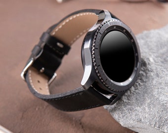 Samsung Watch Band Black Galaxy Active Gear Frontier Leather