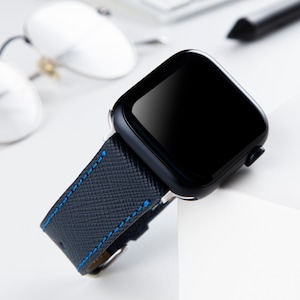 Navy Blue Apple Watch Band | Series 1 2 3 4 5 6 7 8 SE, Ultra | 38mm 40mm 41 mm | 42mm 44mm 45 49 mm | Leather watch band | iWatch band