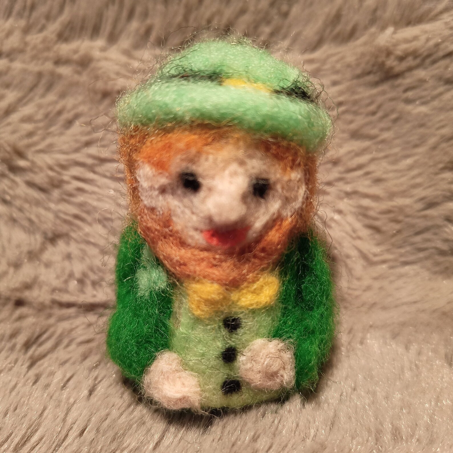Hand Made Leprechaun Needle Felted Cork Mini Figure Etsy