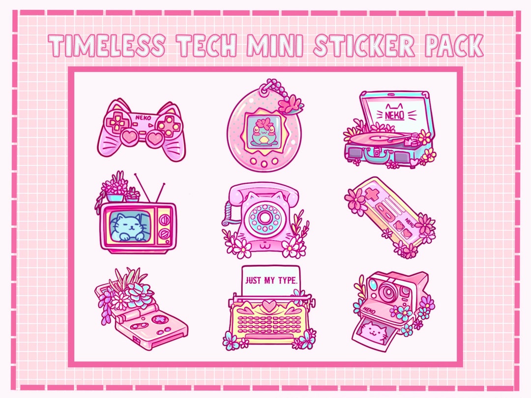 Timeless Tech Glitter Mini Sticker Pack - Etsy
