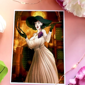 Impressão artística de cartão postal de mamãe vampira alta
