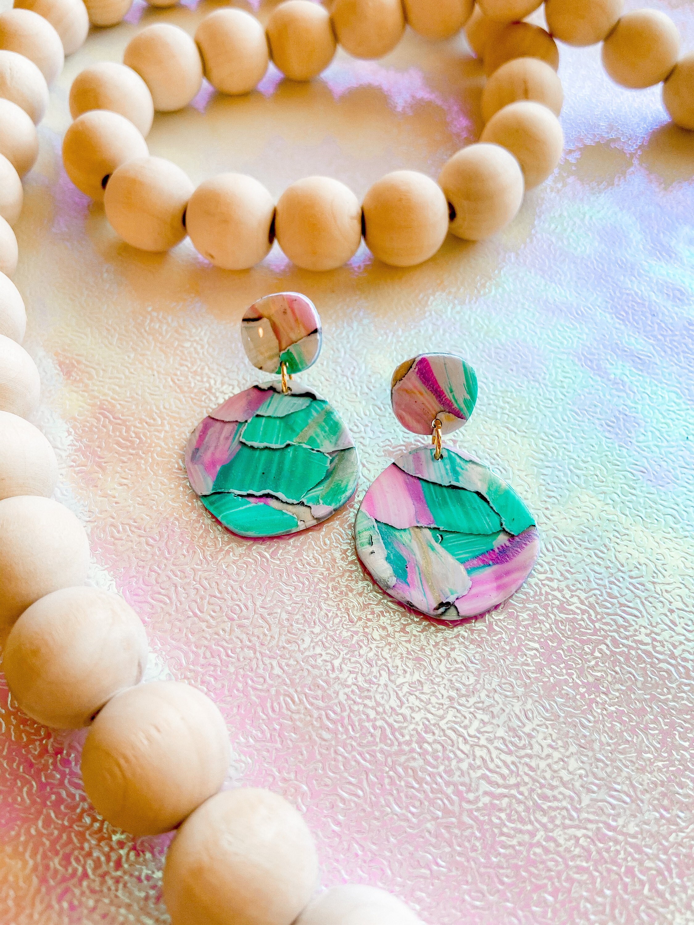 The Mara in Watercolor Polymer Clay Earrings Watercolor Etsy