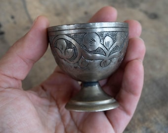 Silver altar chalice Ritual cup Vintage alter supplies