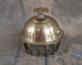 Table hand bell- Temple elephant brass claw bell - Vintage altar decor