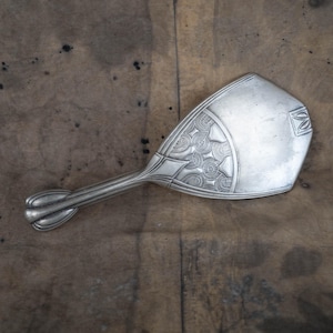 Espejo de mano Art Decó con asa Espejo de mano Art Nouveau original antiguo de plata Regalo para el día de la madre Regalo vintage para esposa