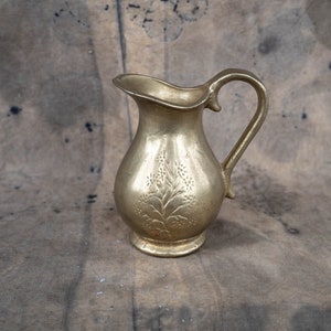 Gold pitcher vase Vintage jug