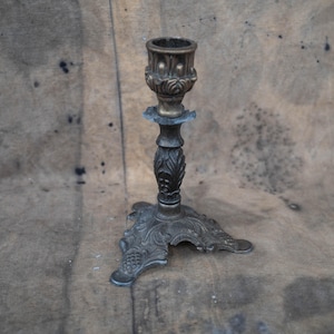 Chippy  vintage baroque candle holder Brass ornate candlestick holders