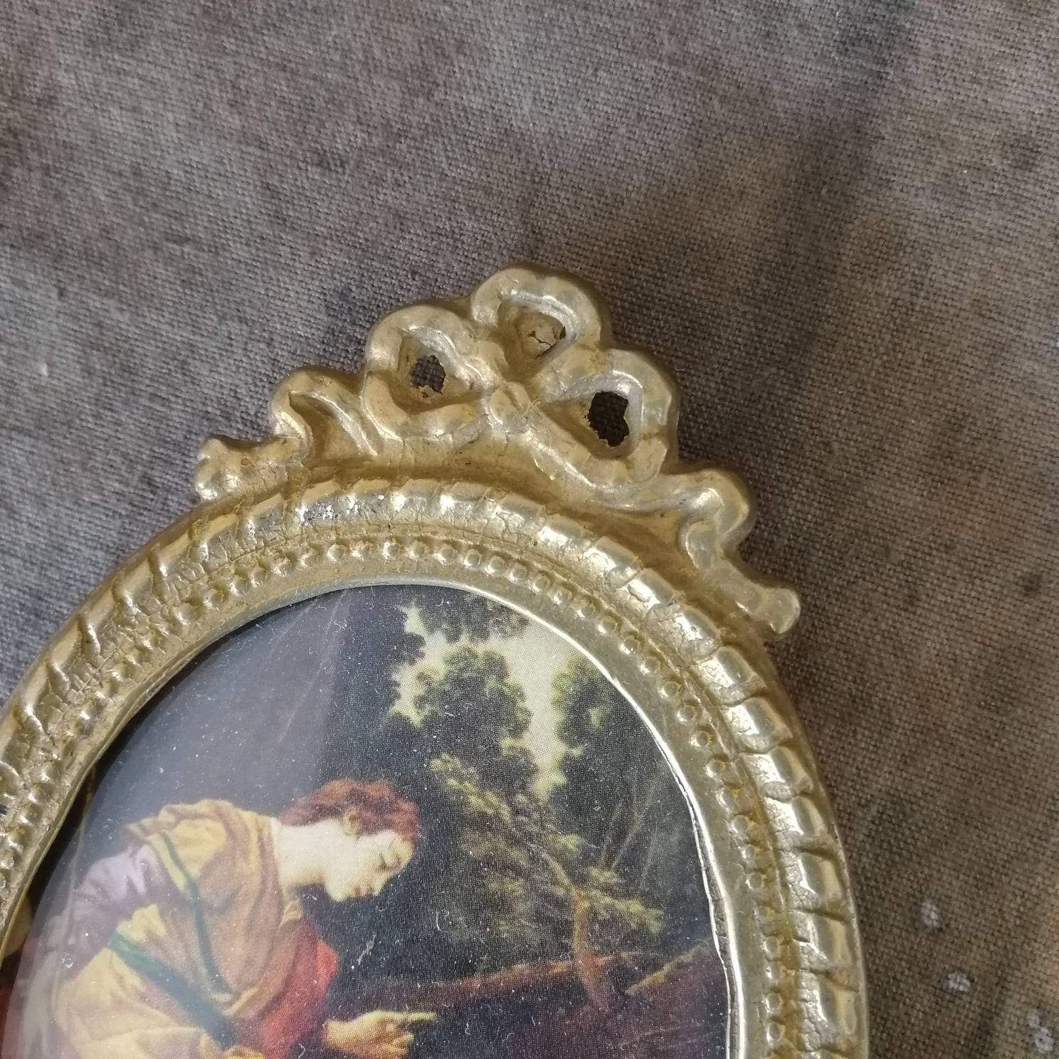 Small Oval Wall Frame Vintage Gold Baroque Picture Frame Etsy