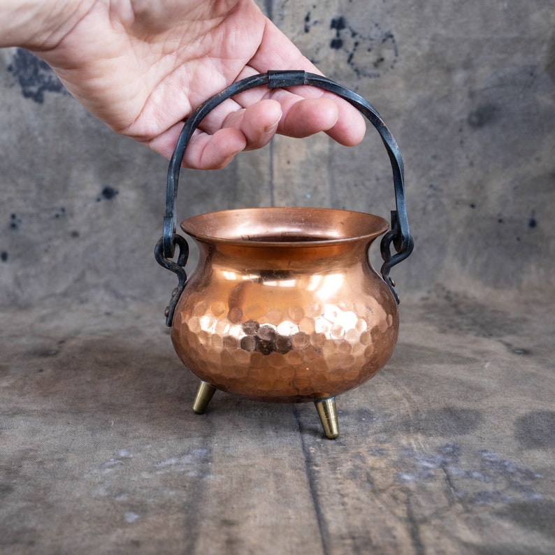 Copper Cauldron Antique Spell Pot Wicca Witch Altar Supplies Etsy