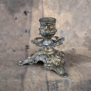 Ornate candle holder Vintage chime candlestick Brass taper holder
