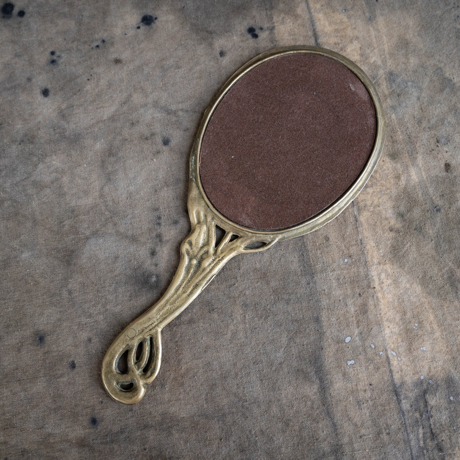 Art Nouveau Hand Mirror French Hand Mirror Brass Vanity Mirror Etsy