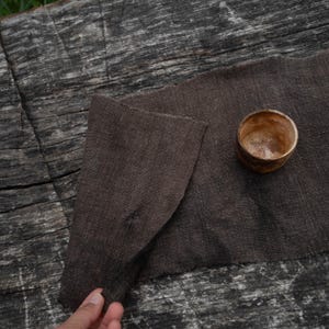 Chabu Linen tea runner Ceremonial tea mat Naturally dyed altar cloth Wabi sabi gift Japandi home decor
