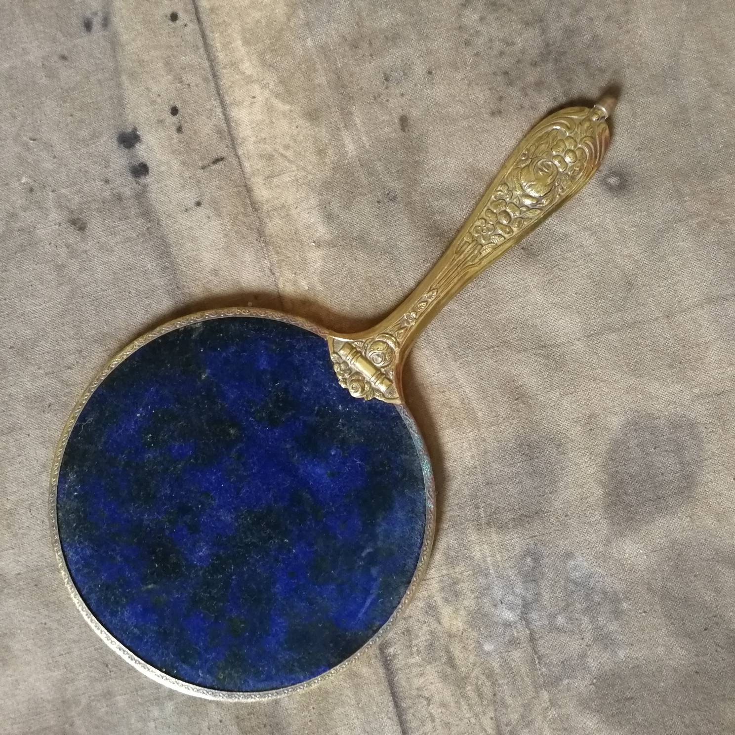 Hand held mirror Antique hand mirror Victorian ornate gold Etsy